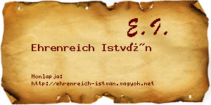 Ehrenreich István névjegykártya